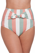 Calzon Bottom De Baño Talle Alto Control Rayas Gloriahoon