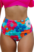 Calzon Bottom De Baño Talle Alto Control Floral Gloriahoon